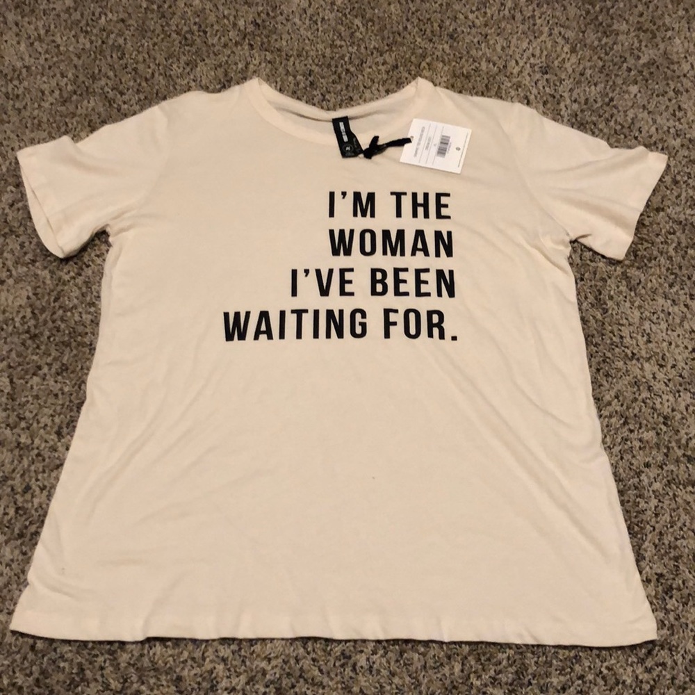 Agnes & Dora Graphic tee round neck cream XL NWT